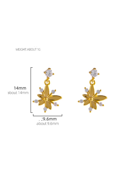 ES1553 [Gold] 925 Sterling Silver Cubic Zirconia Flower Minimalist Drop Earring